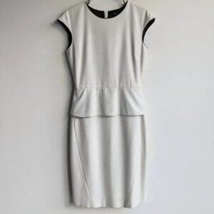 Zara sleeveless peplum sheath/pencil dress with faux leather trim